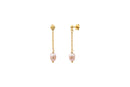 Boucles D'Oreilles Longues Ariel Perle Rose