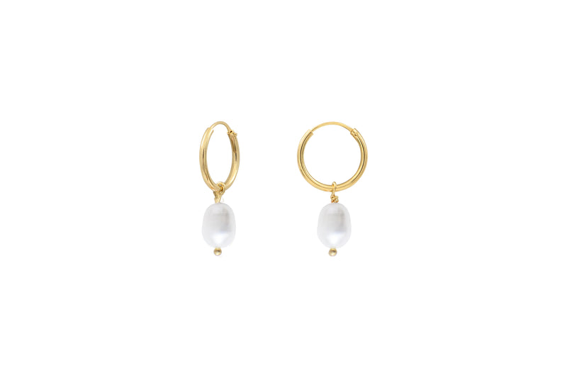 Mini Creoles Ariel Perle Blanche