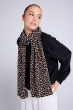 Sciarpa Ariella In Cashmere - Beige Leopardato