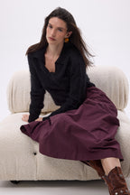 Arielle Brushed Cashmere Polo Shirt - Black - Women