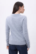 Polo – Cachemira cepillada Arielle - Gris claro - Mujer