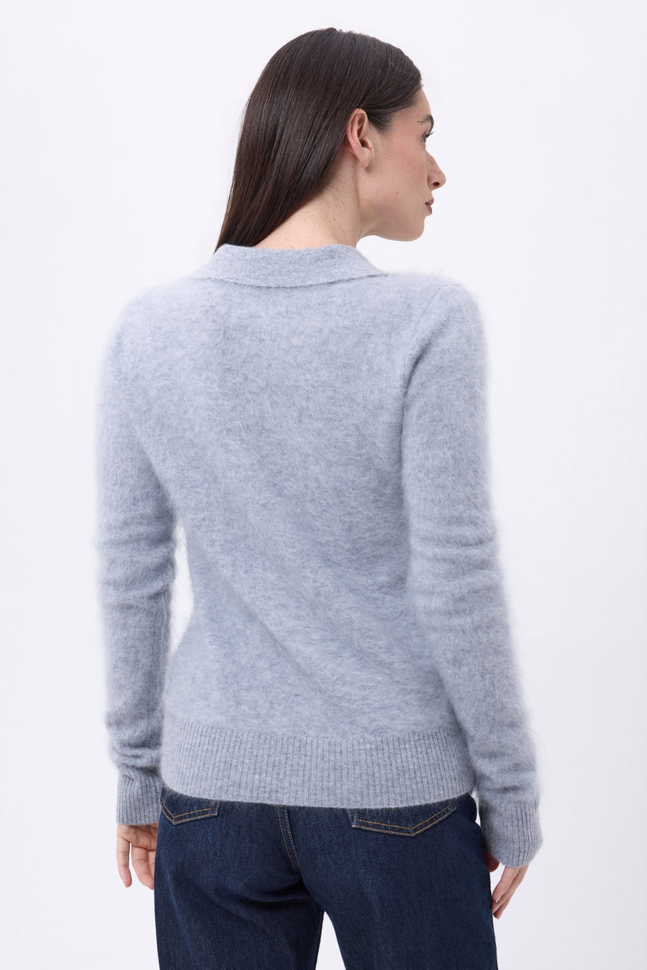 Polo – Cachemira cepillada Arielle - Gris claro - Mujer