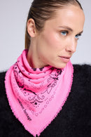 Echarpe Bandana Unisexe 54*54 Arizona - Rose Fluo Noir