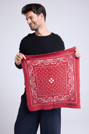 Echarpe Bandana Unisexe 54*54 Arizona - Rouge Noir Et Blanc