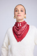 Echarpe Bandana Unisexe 54*54 Arizona - Rouge Noir Et Blanc