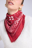 Echarpe Bandana Unisexe 54*54 Arizona - Rouge Noir Et Blanc