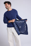 Echarpe Bandana Unisexe 54*54 Arizona - Bleu Marine Blanc