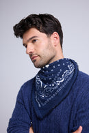 Echarpe Bandana Unisexe 54*54 Arizona - Bleu Marine Blanc