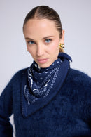 Echarpe Bandana Unisexe 54*54 Arizona - Bleu Marine Blanc