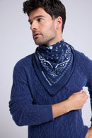 Echarpe Bandana Unisexe 54*54 Arizona - Bleu Marine Blanc