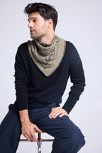 Pañuelo Bandana Unisex 54*54 Arizona En Cachemira - Verde Caqui Negro