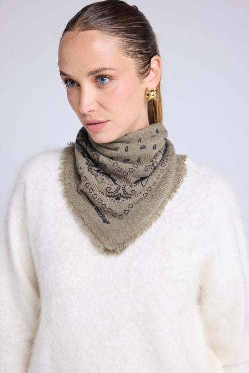 Echarpe Bandana Unisexe 54*54 Arizona - Vert Khaki Noir