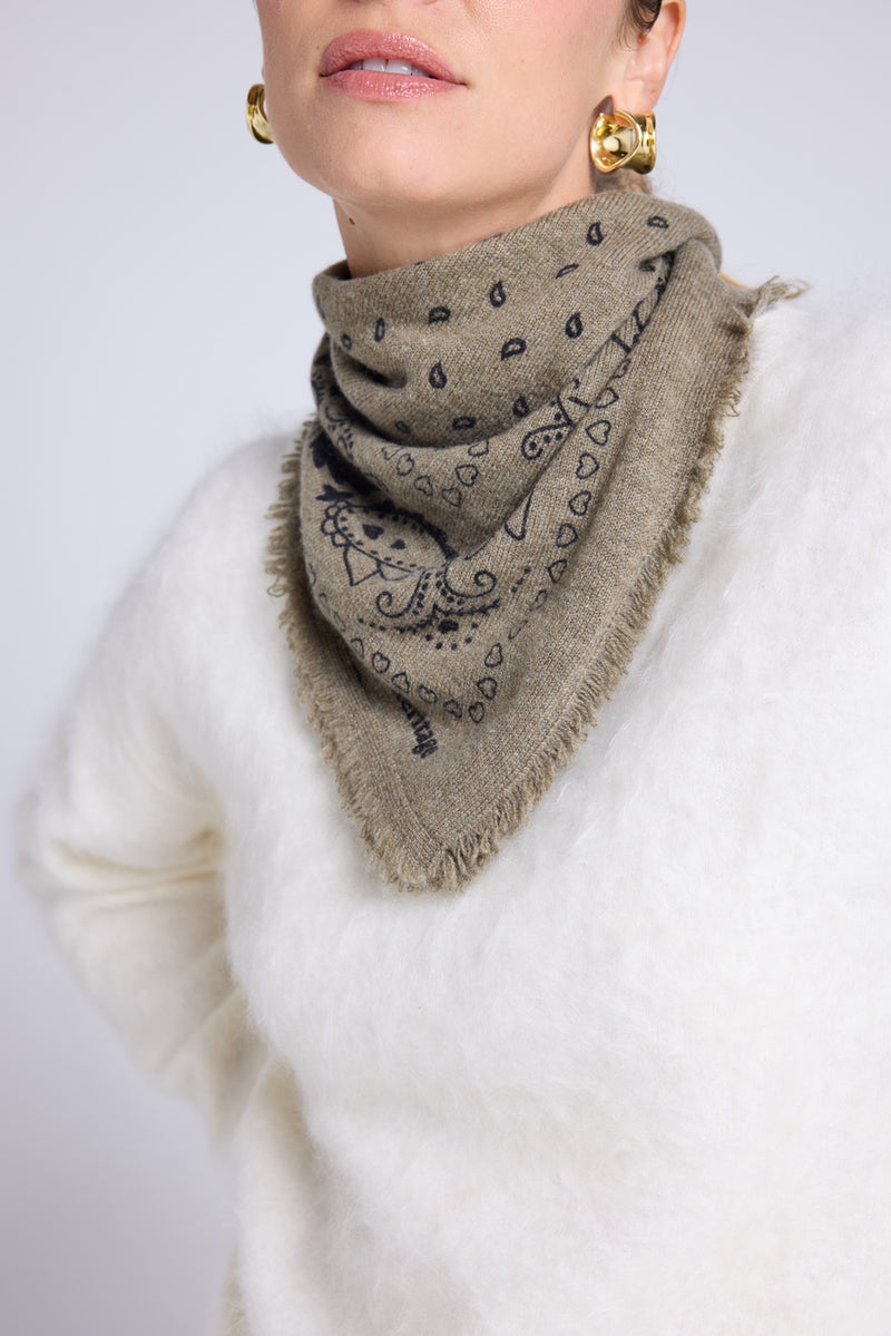 Echarpe Bandana Unisexe 54*54 Arizona - Vert Khaki Noir