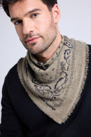 Echarpe Bandana Unisexe 54*54 Arizona - Vert Khaki Noir