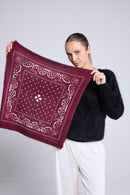 Echarpe Bandana Unisexe 54*54 Arizona - Bordeaux Blanc