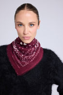 Echarpe Bandana Unisexe 54*54 Arizona - Bordeaux Blanc