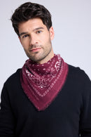 Echarpe Bandana Unisexe 54*54 Arizona - Bordeaux Blanc