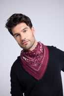 Echarpe Bandana Unisexe 54*54 Arizona - Bordeaux Blanc