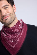 Echarpe Bandana Unisexe 54*54 Arizona - Bordeaux Blanc