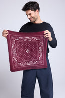 Echarpe Bandana Unisexe 54*54 Arizona - Bordeaux Blanc