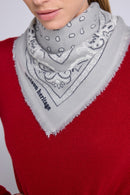 Echarpe Bandana Unisexe 54*54 Arizona - Gris Blanc Et Noir