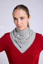 Arizona Unisex 54*54 Cashmere Bandana Scarf - Grey White and Black
