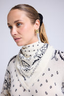 Echarpe Bandana Unisexe 54*54 Arizona - Blanc Noir