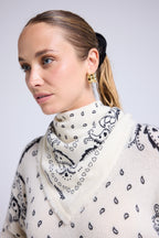 Bufanda Bandana Unisex 54*54 Arizona En Cachemira - Blanco Negro