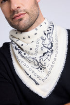Bufanda Bandana Unisex 54*54 Arizona En Cachemira - Blanco Negro