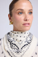 Echarpe Bandana Unisexe 54*54 Arizona - Blanc Noir