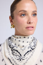 Bufanda Bandana Unisex 54*54 Arizona En Cachemira - Blanco Negro