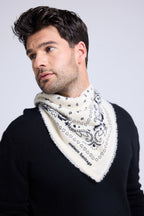 Bufanda Bandana Unisex 54*54 Arizona En Cachemira - Blanco Negro