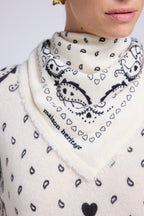 Bufanda Bandana Unisex 54*54 Arizona En Cachemira - Blanco Negro