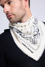 Bufanda Bandana Unisex 54*54 Arizona En Cachemira - Blanco Negro
