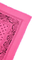 Arizona Bandana Scarf - Fluo Pink Black Design - 100% Oeko-Tex Cashmere - Mixed