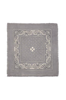 Echarpe Bandana Arizona - Gris Dessin Blanc Et Noir - 100% Cachemire Oeko-Tex - Mixte