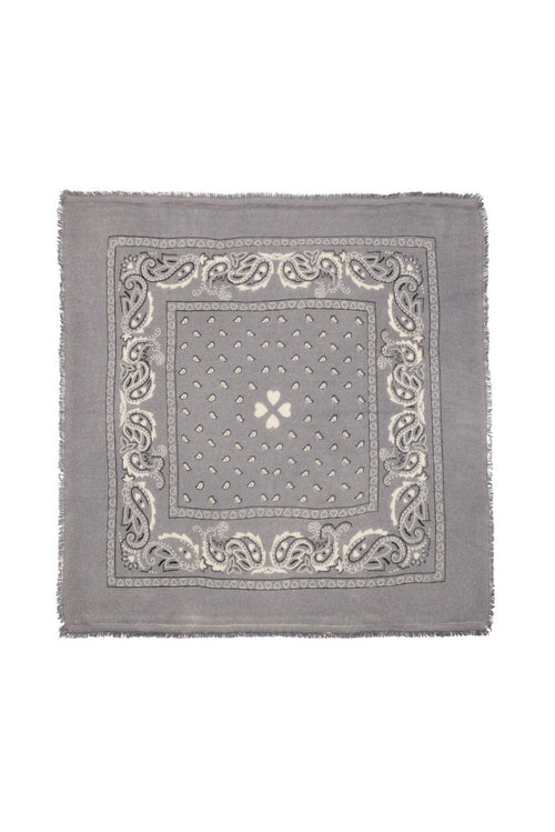 Blanc Bufanda Bandana Arizona - Diseño Gris Y Negro - 100% Cachemira Oeko-Tex - Mixta