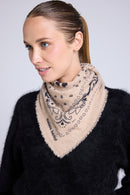 Echarpe Bandana Unisexe 54*54 Arizona - Beige Noir