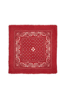 Echarpe Bandana Arizona - Rouge Dessin Blanc Et Noir - 100% Cachemire Oeko-Tex - Mixte