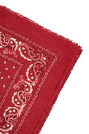 Arizona Bandana Scarf - Red Blanc And Black - 100% Oeko-Tex Cashmere - Mixed