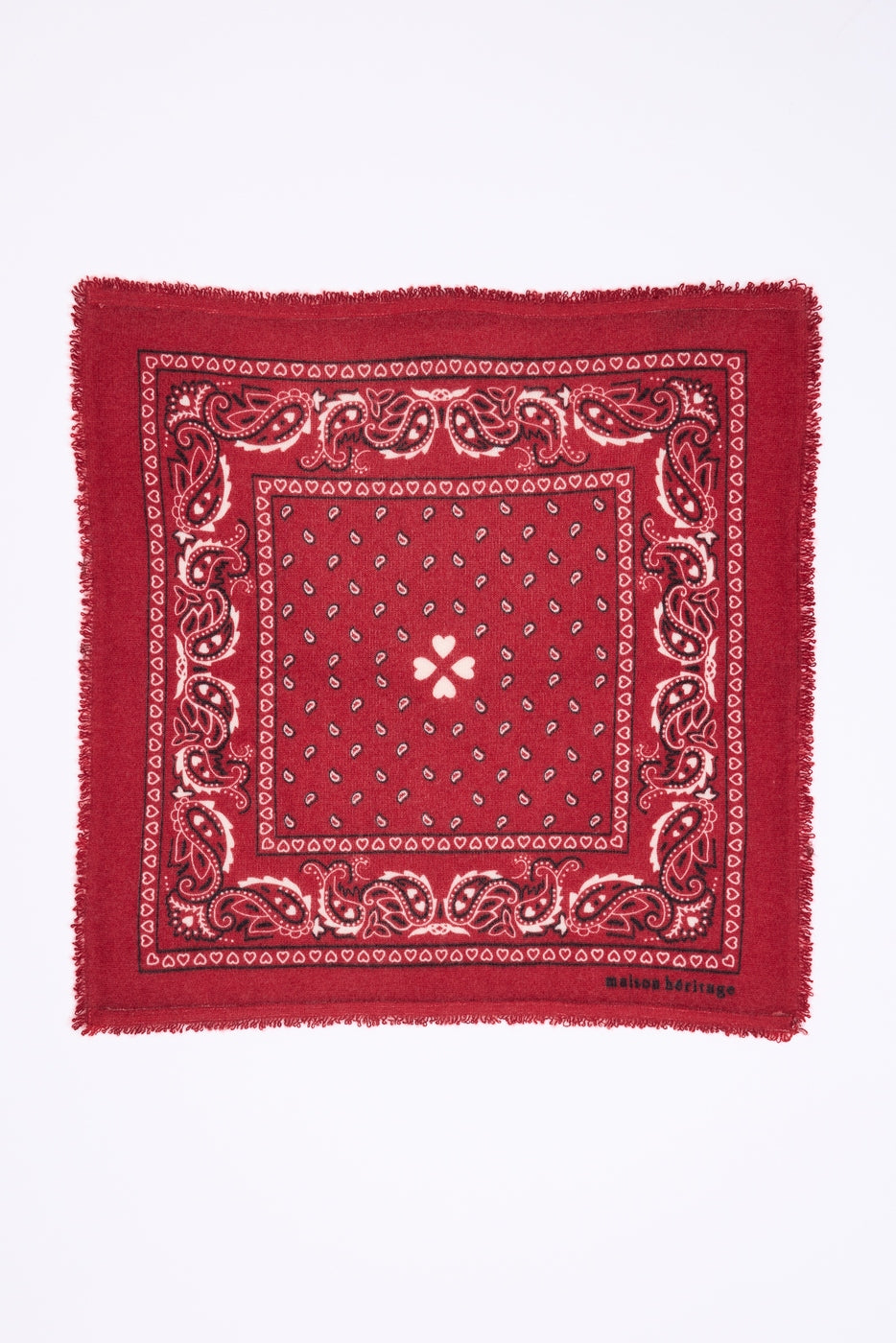 Echarpe Bandana Print Cœur Bandana Small Arizona - Rouge Noir Blanc - Enfant