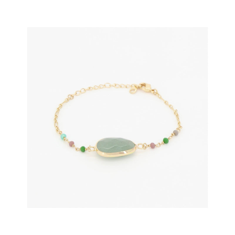 Bracelet Guasimas Jade Verte - Laiton Doré