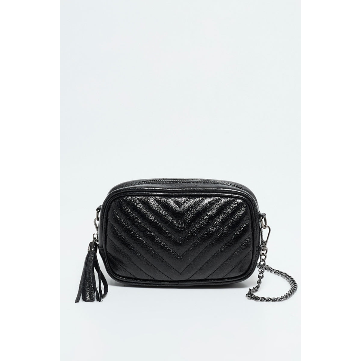 Crossbody Bag - Pat - Metallic Black