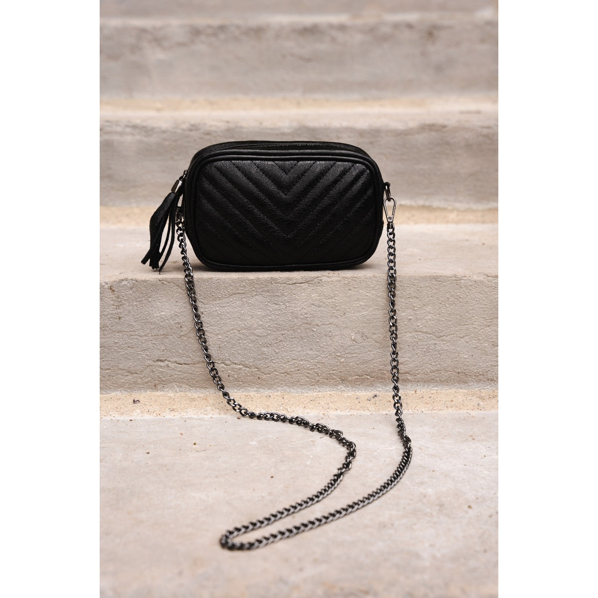 Crossbody Bag - Pat - Metallic Black