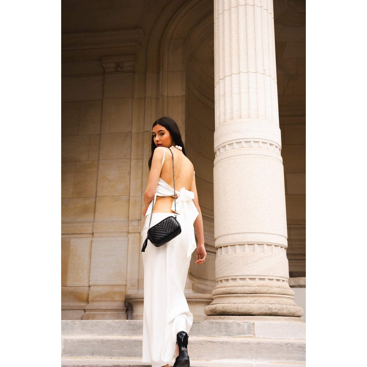 Crossbody Bag - Pat - Metallic Black