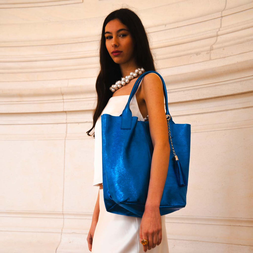 Sac à Main - Yana - Bleu Métallique