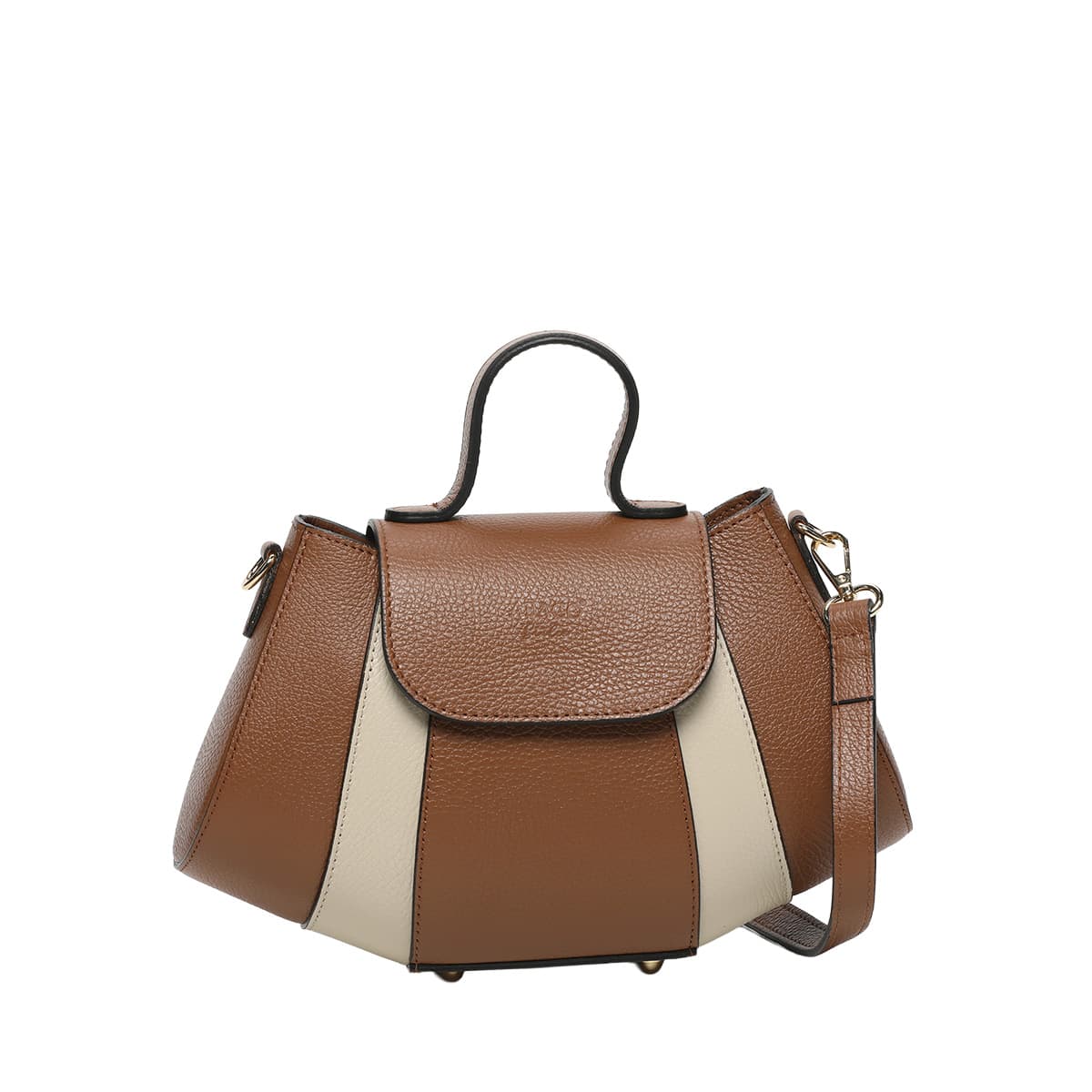 Schoudertas - Lara - Camel + Beige