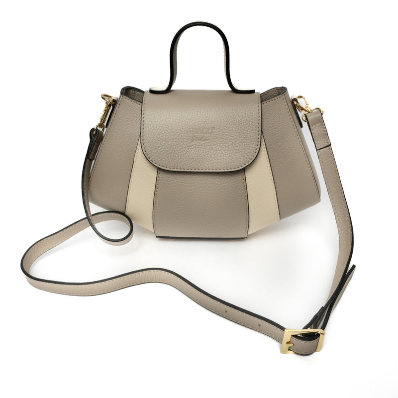 Sac À Bandoulière Lara - Taupe Clair/Blanc Casse