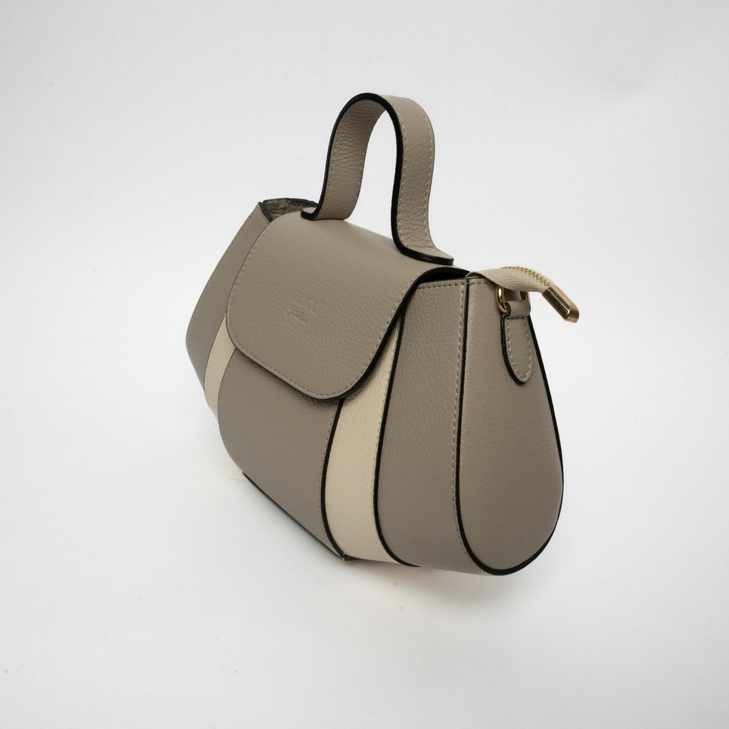 Lara Shoulder Bag - Light Taupe/Off-White