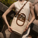 Bolso bandolera Saia - Blanco roto/Camel